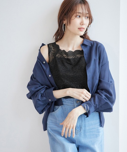 ROPE' PICNIC(ロペピクニック)の「総レースインナー(タンクトップ・レディース・ホワイト/ブラック・38/40)」の11枚目の写真