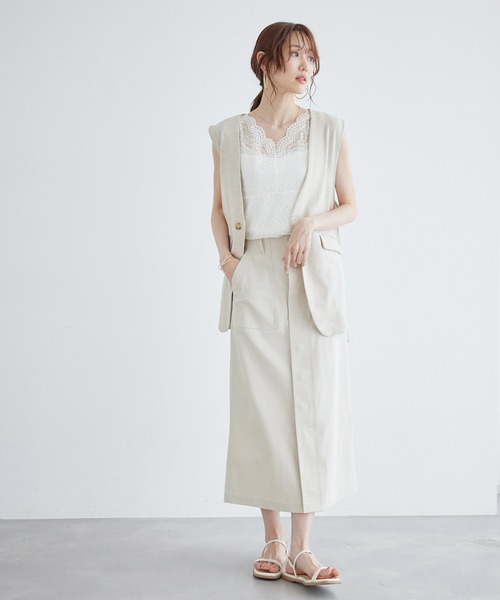 ROPE' PICNIC(ロペピクニック)の「総レースインナー(タンクトップ・レディース・ホワイト/ブラック・38/40)」の9枚目の写真