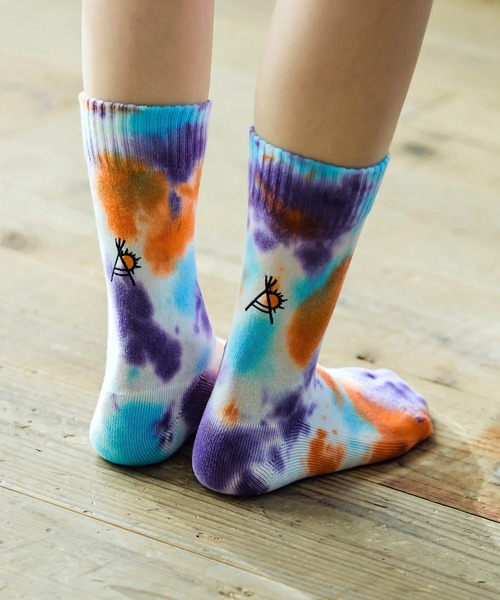 go slow caravan（ゴースローキャラバン）の「タイダイ刺繍クルーソックス（ソックス/靴下・メンズ・その他2/その他1・LARGE/MEDIUM）」の2枚目の写真