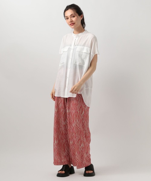 BAYFLOW（ベイフロー）の「シアーワークシャツ（シャツ/ブラウス・レディース・チャコール/ベージュ/ラベンダー/オフホワイト/ブルー/ブラウン/グリーン・FREE）」の22枚目の写真