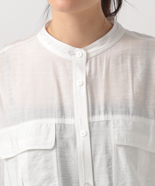 BAYFLOW（ベイフロー）の「シアーワークシャツ（シャツ/ブラウス・レディース・チャコール/ベージュ/ラベンダー/オフホワイト/ブルー/ブラウン/グリーン・FREE）」の12枚目の写真