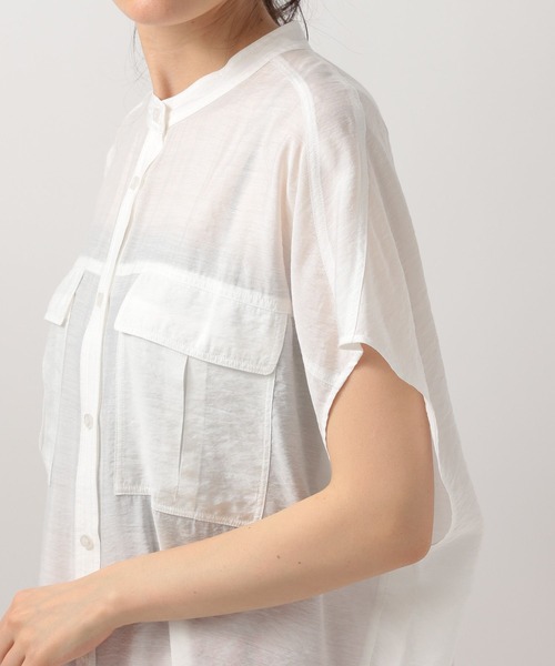 BAYFLOW（ベイフロー）の「シアーワークシャツ（シャツ/ブラウス・レディース・チャコール/ベージュ/ラベンダー/オフホワイト/ブルー/ブラウン/グリーン・FREE）」の13枚目の写真