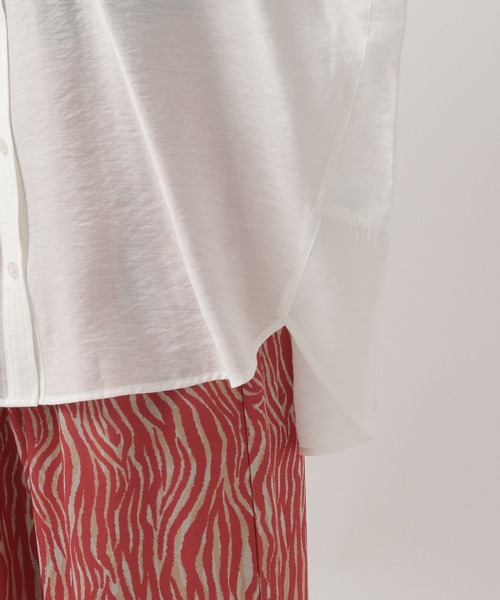 BAYFLOW（ベイフロー）の「シアーワークシャツ（シャツ/ブラウス・レディース・チャコール/ベージュ/ラベンダー/オフホワイト/ブルー/ブラウン/グリーン・FREE）」の14枚目の写真