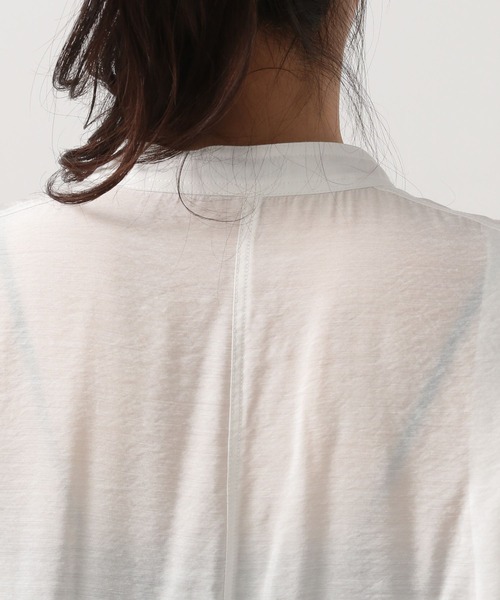 BAYFLOW（ベイフロー）の「シアーワークシャツ（シャツ/ブラウス・レディース・チャコール/ベージュ/ラベンダー/オフホワイト/ブルー/ブラウン/グリーン・FREE）」の16枚目の写真