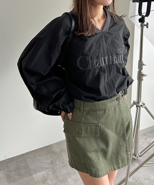 apres jour mignon（アプレジュールミニョン）の「ナイロンプルオーバー【ZOZOTOWN限定アイテム】（その他トップス・レディース・オフホワイト/グレー/ネイビー/グリーン/ブラック・X-LARGE/フリー）」の2枚目の写真