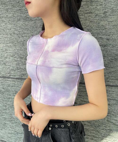 Figments（フィグメンツ）の「オーバーステッチタイダイチビT（その他トップス・レディース・ブラック/パープル・FREE）」の15枚目の写真