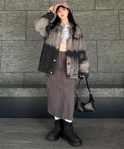 Figments（フィグメンツ）の「オーバーステッチタイダイチビT（その他トップス・レディース・ブラック/パープル・FREE）」の7枚目の写真