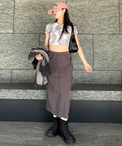 Figments（フィグメンツ）の「オーバーステッチタイダイチビT（その他トップス・レディース・ブラック/パープル・FREE）」の8枚目の写真