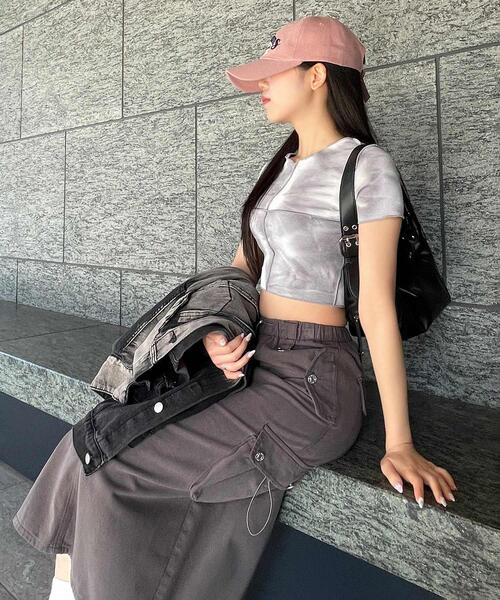 Figments（フィグメンツ）の「オーバーステッチタイダイチビT（その他トップス・レディース・ブラック/パープル・FREE）」の9枚目の写真