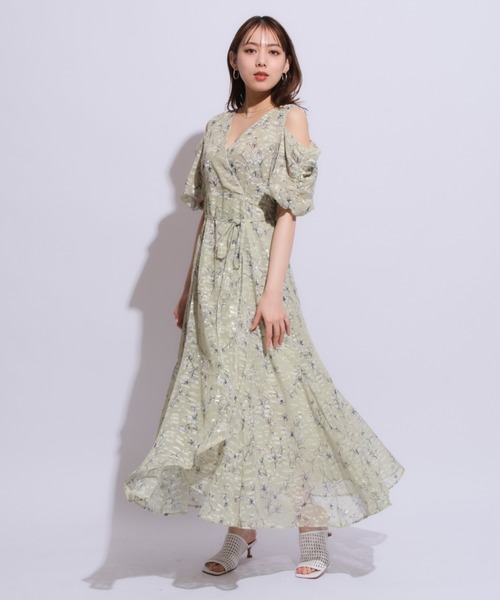 Mystrada ストライプ カシュクールシャツワンピース 泉里香