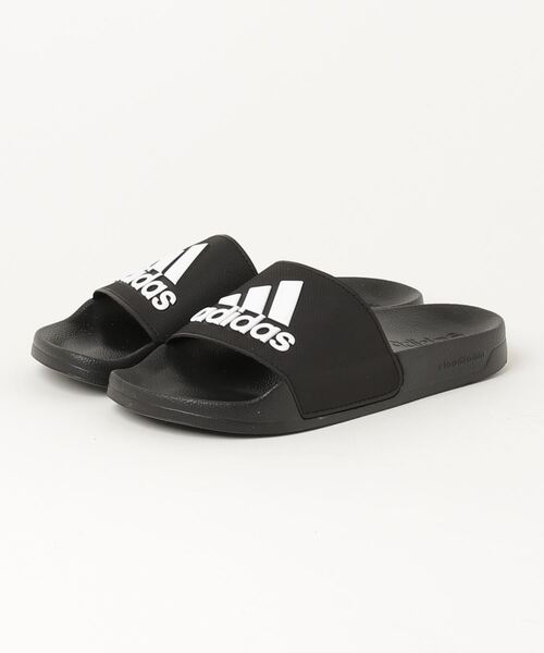 adidas(アディダス)の「アディダス adidas アディレッタ シャワー サンダル(サンダル・メンズ・ブラック×ホワイト・23.5cm/24.5cm/25.5cm/26.5cm/27.5cm/28.5cm)」の1枚目の写真