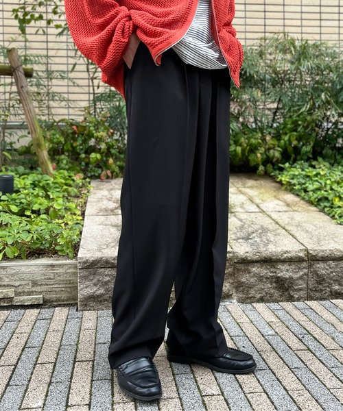 CPCM(シーピーシーエム)の「TRスラックスパンツ(スラックス・メンズ・ネイビー/ブラック/アイボリー/グレー・LARGE/MEDIUM/SMALL)」の2枚目の写真