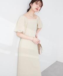 natural couture | 袖ボリュームセミタイトワンピース(ワンピース)