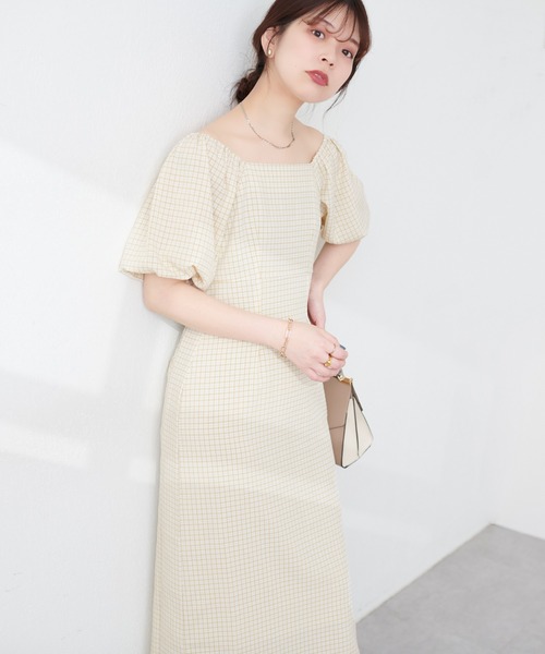 natural couture（ナチュラルクチュール）の「袖ボリュームセミタイトワンピース（ワンピース・レディース・その他3/その他2/その他1/ブラック/グリーン/サックスブルー・FREE）」の4枚目の写真