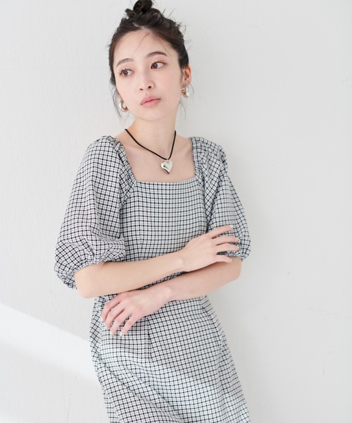 natural couture（ナチュラルクチュール）の「袖ボリュームセミタイトワンピース（ワンピース・レディース・その他3/その他2/その他1/ブラック/グリーン/サックスブルー・FREE）」の14枚目の写真