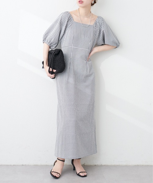 natural couture（ナチュラルクチュール）の「袖ボリュームセミタイトワンピース（ワンピース・レディース・その他3/その他2/その他1/ブラック/グリーン/サックスブルー・FREE）」の15枚目の写真