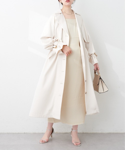 セール】袖ボリュームセミタイトワンピース（ワンピース）｜natural