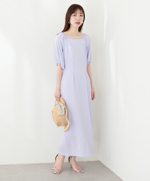 natural couture（ナチュラルクチュール）の「袖ボリュームセミタイトワンピース（ワンピース・レディース・その他3/その他2/その他1/ブラック/グリーン/サックスブルー・FREE）」の7枚目の写真