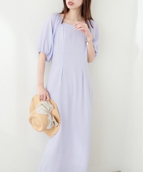 natural couture（ナチュラルクチュール）の「袖ボリュームセミタイトワンピース（ワンピース・レディース・その他3/その他2/その他1/ブラック/グリーン/サックスブルー・FREE）」の9枚目の写真