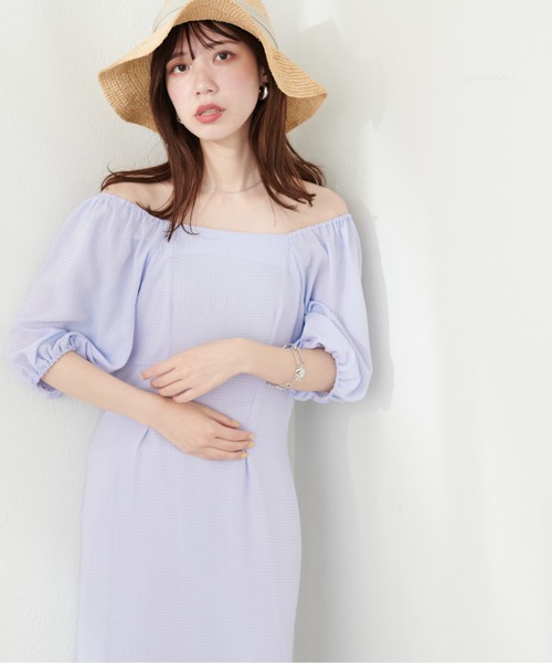 natural couture（ナチュラルクチュール）の「袖ボリュームセミタイトワンピース（ワンピース・レディース・その他3/その他2/その他1/ブラック/グリーン/サックスブルー・FREE）」の10枚目の写真