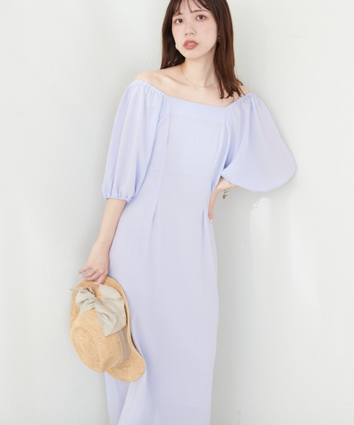 natural couture（ナチュラルクチュール）の「袖ボリュームセミタイトワンピース（ワンピース・レディース・その他3/その他2/その他1/ブラック/グリーン/サックスブルー・FREE）」の8枚目の写真