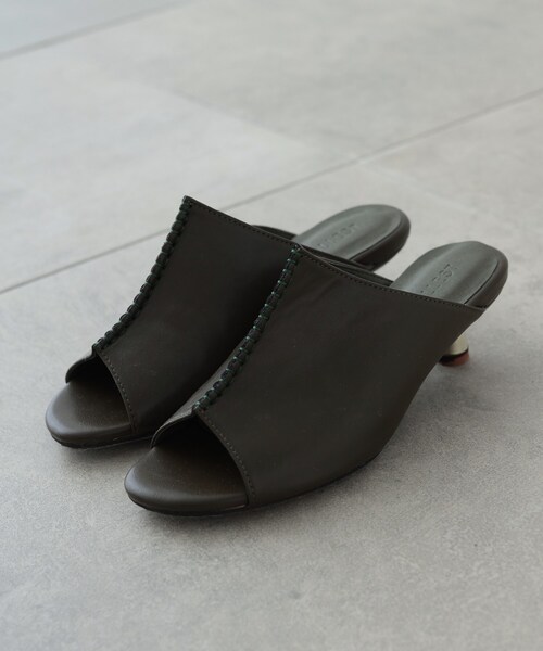 GALLEST(ギャレスト)の「◆メタリックヒールミュール(サンダル・レディース・アイボリー/オリーブ/ベージュ・35/45)」の3枚目の写真