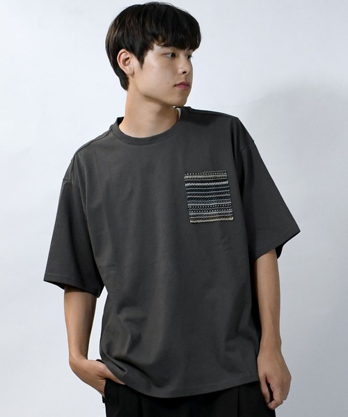 【セール】balfas lace pocket T-shirt/バルファスレース編み ポケット クルーネック半袖Tシャツ（Tシャツ/カットソー）｜Starting Over（スターティングオーバー）