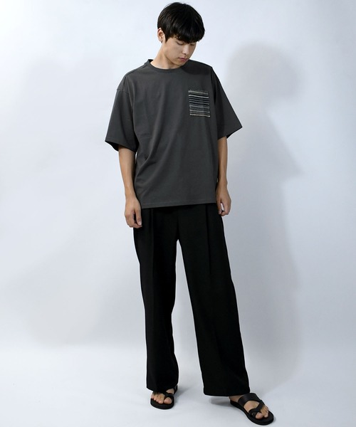 【セール】balfas lace pocket T-shirt/バルファスレース編み ポケット クルーネック半袖Tシャツ（Tシャツ/カットソー）｜Starting Over（スターティングオーバー）