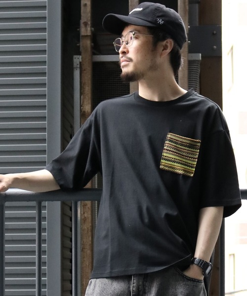 【セール】balfas lace pocket T-shirt/バルファスレース編み ポケット クルーネック半袖Tシャツ（Tシャツ/カットソー）｜Starting Over（スターティングオーバー）