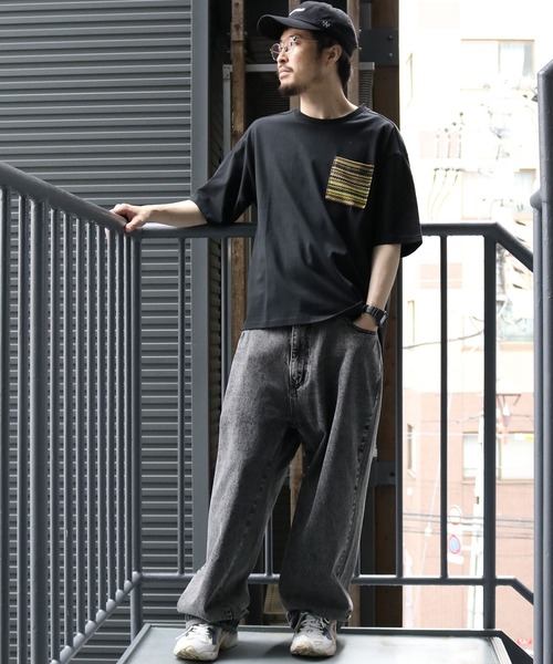 【セール】balfas lace pocket T-shirt/バルファスレース編み ポケット クルーネック半袖Tシャツ（Tシャツ/カットソー）｜Starting Over（スターティングオーバー）