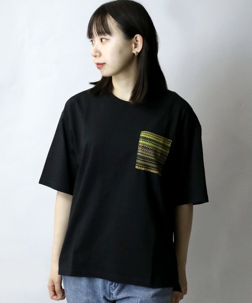【セール】balfas lace pocket T-shirt/バルファスレース編み ポケット クルーネック半袖Tシャツ（Tシャツ/カットソー）｜Starting Over（スターティングオーバー）