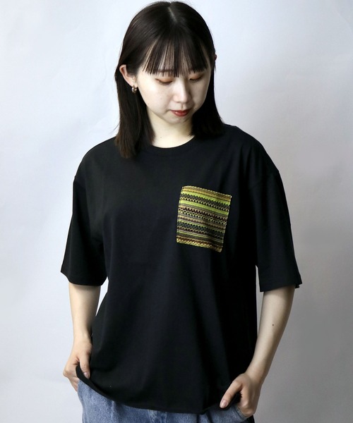 【セール】balfas lace pocket T-shirt/バルファスレース編み ポケット クルーネック半袖Tシャツ（Tシャツ/カットソー）｜Starting Over（スターティングオーバー）
