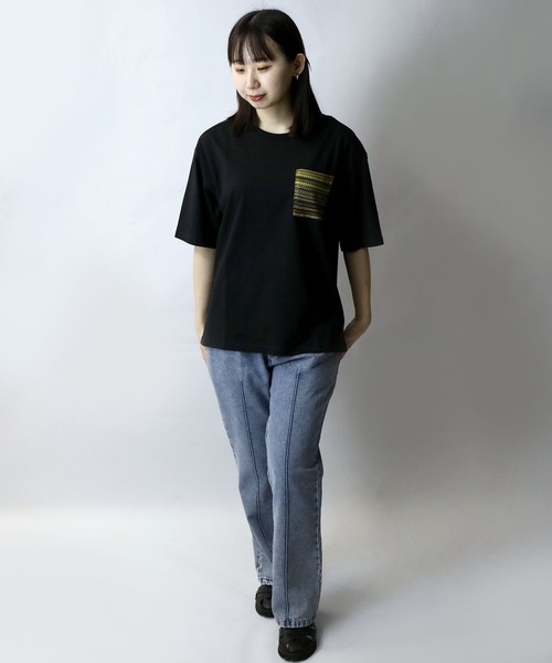【セール】balfas lace pocket T-shirt/バルファスレース編み ポケット クルーネック半袖Tシャツ（Tシャツ/カットソー）｜Starting Over（スターティングオーバー）