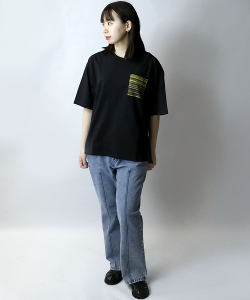 【セール】balfas lace pocket T-shirt/バルファスレース編み ポケット クルーネック半袖Tシャツ（Tシャツ/カットソー）｜Starting Over（スターティングオーバー）
