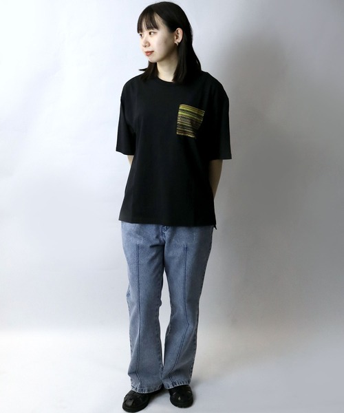 【セール】balfas lace pocket T-shirt/バルファスレース編み ポケット クルーネック半袖Tシャツ（Tシャツ/カットソー）｜Starting Over（スターティングオーバー）