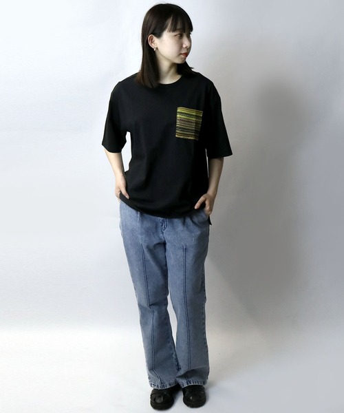 【セール】balfas lace pocket T-shirt/バルファスレース編み ポケット クルーネック半袖Tシャツ（Tシャツ/カットソー）｜Starting Over（スターティングオーバー）