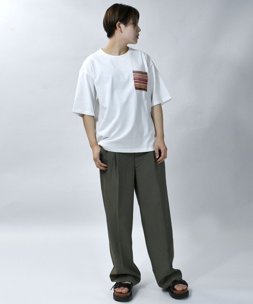 【セール】balfas lace pocket T-shirt/バルファスレース編み ポケット クルーネック半袖Tシャツ（Tシャツ/カットソー）｜Starting Over（スターティングオーバー）