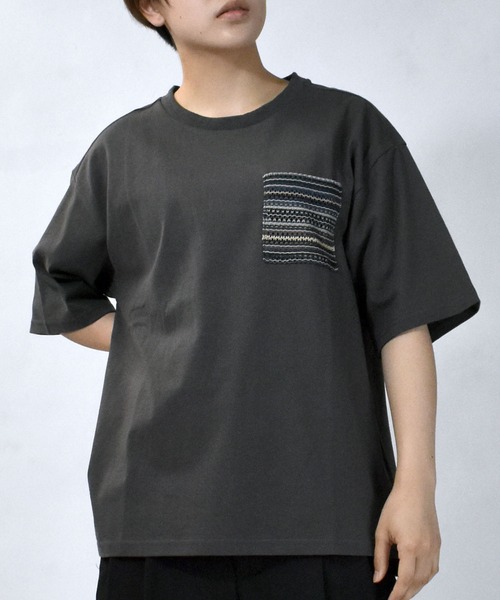 完売前に【BALR】Olaf Crest 半袖 コットン Tシャツ 3色 セール】balfas lace pocket T-shirt/バルファスレース編み
