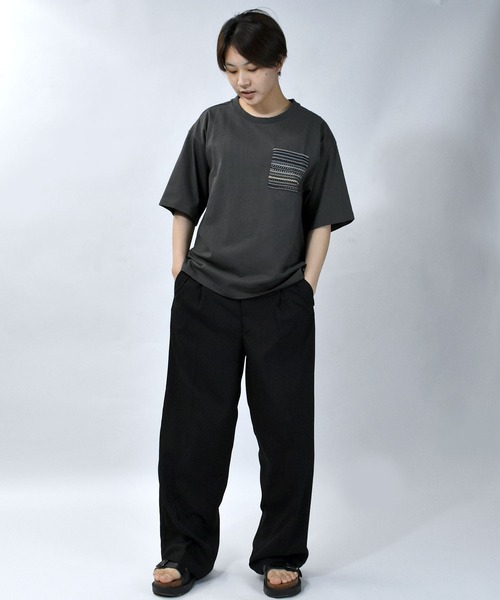 【セール】balfas lace pocket T-shirt/バルファスレース編み ポケット クルーネック半袖Tシャツ（Tシャツ/カットソー）｜Starting Over（スターティングオーバー）