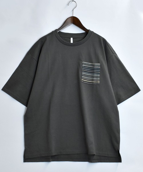 【セール】balfas lace pocket T-shirt/バルファスレース編み ポケット クルーネック半袖Tシャツ（Tシャツ/カットソー）｜Starting Over（スターティングオーバー）