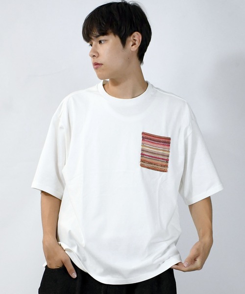 【セール】balfas lace pocket T-shirt/バルファスレース編み ポケット クルーネック半袖Tシャツ（Tシャツ/カットソー）｜Starting Over（スターティングオーバー）