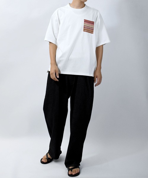 【セール】balfas lace pocket T-shirt/バルファスレース編み ポケット クルーネック半袖Tシャツ（Tシャツ/カットソー）｜Starting Over（スターティングオーバー）