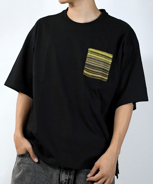 【セール】balfas lace pocket T-shirt/バルファスレース編み ポケット クルーネック半袖Tシャツ（Tシャツ/カットソー）｜Starting Over（スターティングオーバー）