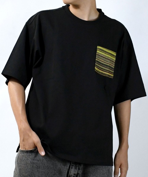 【セール】balfas lace pocket T-shirt/バルファスレース編み ポケット クルーネック半袖Tシャツ（Tシャツ/カットソー）｜Starting Over（スターティングオーバー）