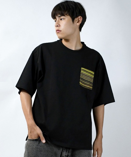 【セール】balfas lace pocket T-shirt/バルファスレース編み ポケット クルーネック半袖Tシャツ（Tシャツ/カットソー）｜Starting Over（スターティングオーバー）