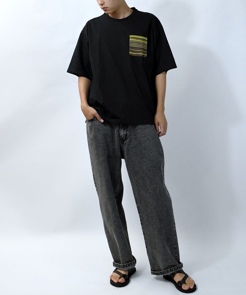 【セール】balfas lace pocket T-shirt/バルファスレース編み ポケット クルーネック半袖Tシャツ（Tシャツ/カットソー）｜Starting Over（スターティングオーバー）