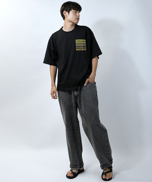 セール】balfas lace pocket T-shirt/バルファスレース編み