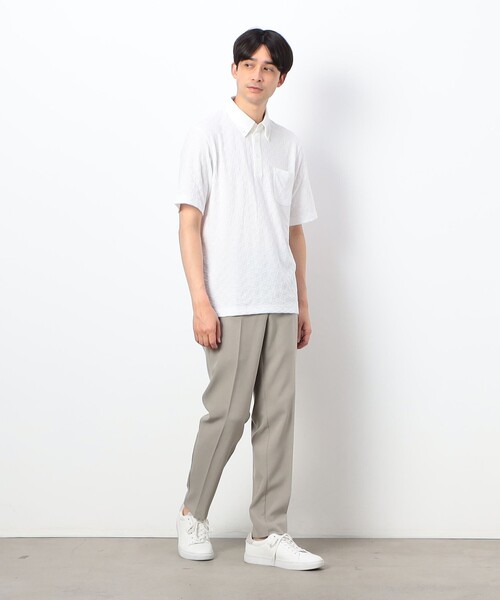 COMME CA ISM（コムサイズム）の「【吸水速乾】市松ジャカードコンビポロシャツ（ポロシャツ・メンズ・ブラック/ブルー/ネイビー/ホワイト・MEDIUM/LARGE/X-LARGE）」の7枚目の写真