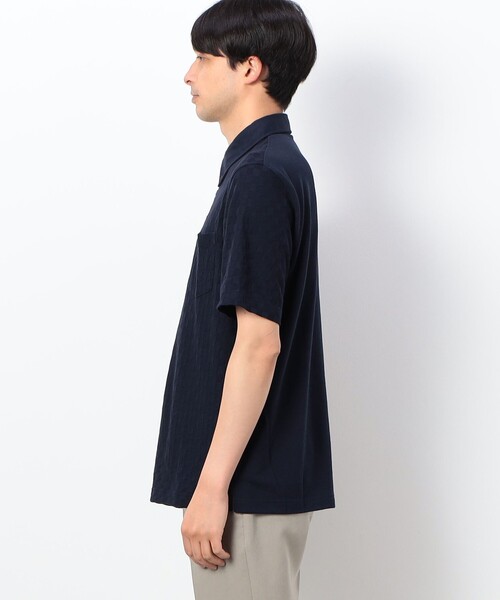 COMME CA ISM（コムサイズム）の「【吸水速乾】市松ジャカードコンビポロシャツ（ポロシャツ・メンズ・ブラック/ブルー/ネイビー/ホワイト・MEDIUM/LARGE/X-LARGE）」の16枚目の写真