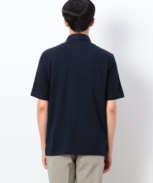 COMME CA ISM（コムサイズム）の「【吸水速乾】市松ジャカードコンビポロシャツ（ポロシャツ・メンズ・ブラック/ブルー/ネイビー/ホワイト・MEDIUM/LARGE/X-LARGE）」の17枚目の写真